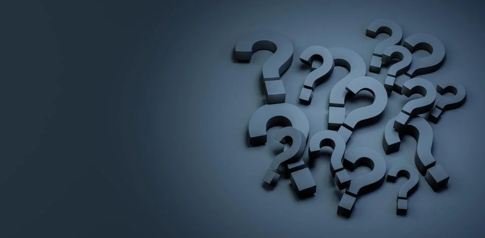 Problem, solution, confusion counseling. Pile of black question mark symbol.. Stock Photos
