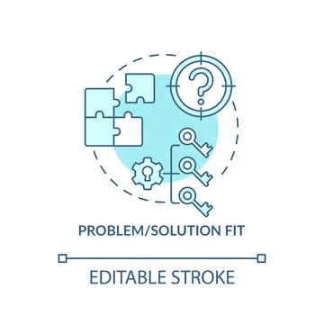 Problem, solution fit blue concept icon 스톡 일러스트