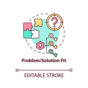 Problem, solution fit concept icon 스톡 일러스트