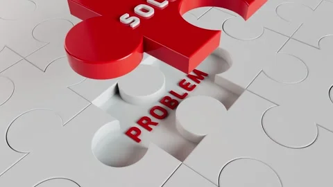 Problem Solution. Folded white puzzles and a Red puzzle. Stock Footage 331612603