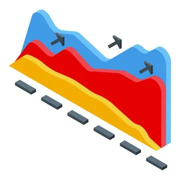Problem solution graph icon, isometric style Illustrazione stock
