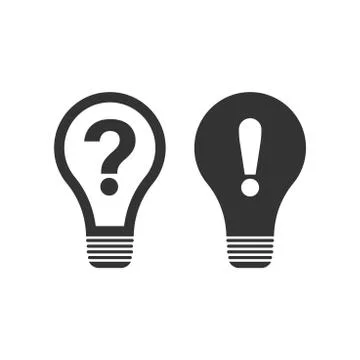 Problem solution icon in flat style. Light bulb idea vector illustration on w 스톡 일러스트