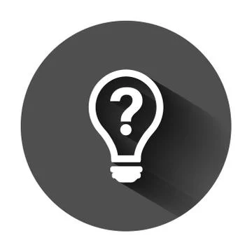 Problem solution icon in flat style. Light bulb idea vector illustration on b Illustrazione stock