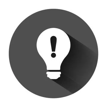 Problem solution icon in flat style. Light bulb idea vector illustration on b イラスト素材
