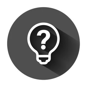 Problem solution icon in flat style. Light bulb idea vector illustration on b Illustrazione stock