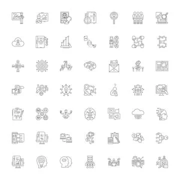 Problem solution linear icons, signs, symbols vector line illustration set イラスト素材