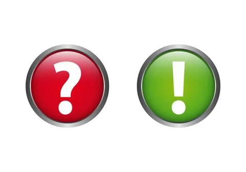 Problem Solution Question Answer Question Mark Exclamation Point Button V... Foto stock