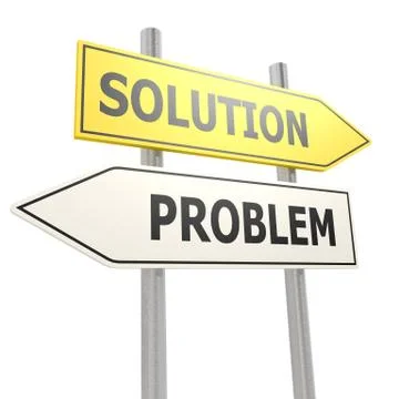 Problem solution road sign Stock Illustration