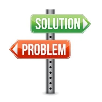 Problem solution road sign illustration design over a white background Stock Illustration