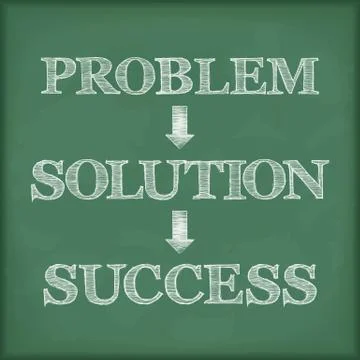 Problem Solution Success Diagram Stock Illustration