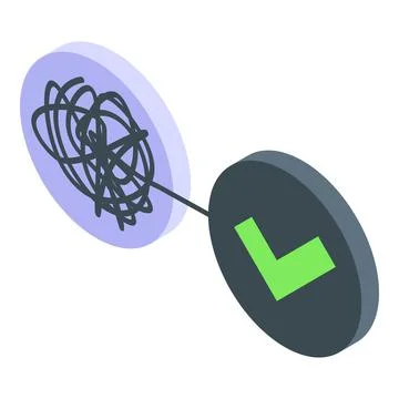 Problem solutions icon, isometric style イラスト素材