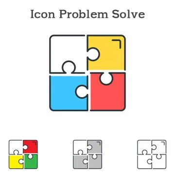Problem Solve flat icon design for info graphics and businesses Illustrazione stock