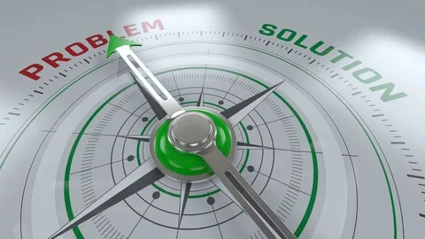 Problem solved, compass arrow moving from problem to solution, business concept Stock Footage 82296812