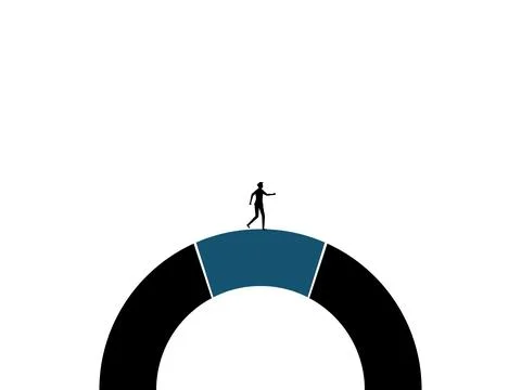 Problem solved successfully. Businessman successfully connects missing parts Stock Illustration