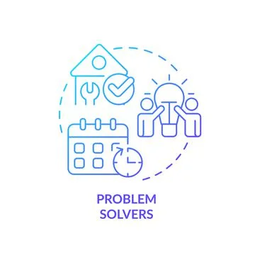 Problem solvers blue gradient concept icon Stock Illustration