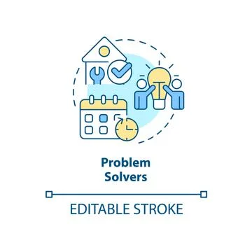 Problem solvers concept icon Stock Illustration