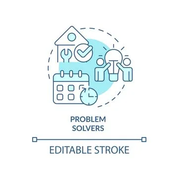 Problem solvers turquoise concept icon Illustrazione stock