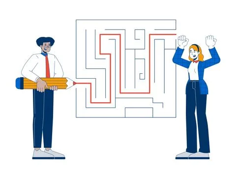 Problem solving 2D illustration concept 스톡 일러스트