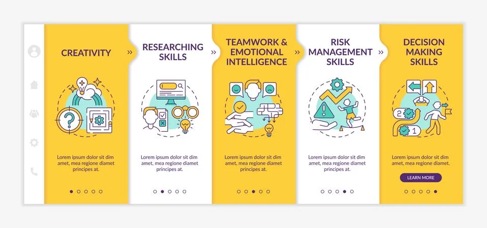 Problem-solving abilities onboarding vector template Stock Illustration