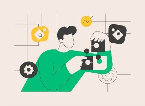 Problem solving abstract concept vector illustration. Stock Illustration