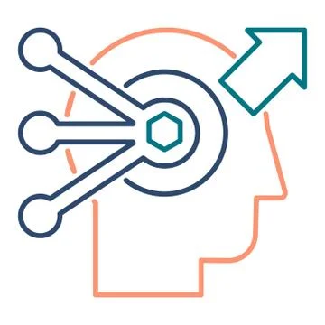 Problem solving and decision making linear vector icon Illustrazione stock