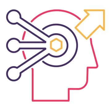 Problem solving and decision making linear vector icon Stock Illustration