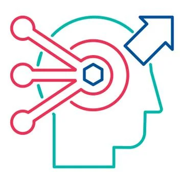 Problem solving and decision making linear vector icon Stock Illustration