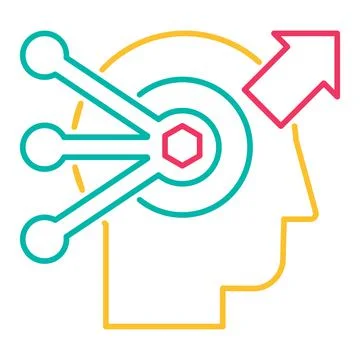 Problem solving and decision making linear vector icon Stock Illustration