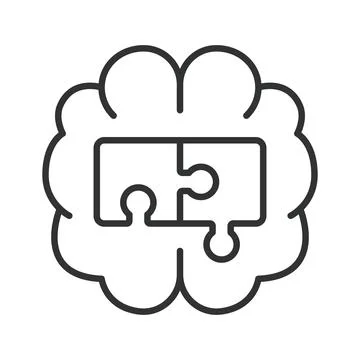Problem-solving and idea generation, icon in line design. Puzzle, solution Stockillustratie