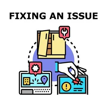 Problem solving and issue fixing troubleshooting concept Illustrazione stock