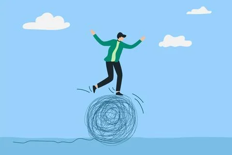 Problem solving and risk control in difficulties, facing the complexity of .. 스톡 일러스트