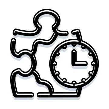 Problem solving and time management puzzle icon Illustrazione stock