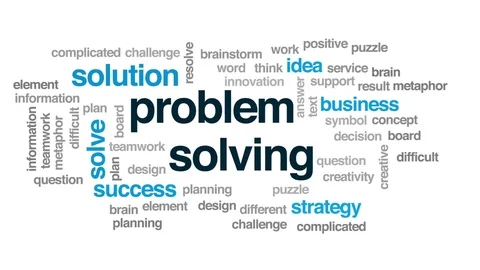 Problem solving animated word cloud, tex... | Stock Video | Pond5