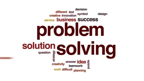 Problem solving animated word cloud, tex... | Stock Video | Pond5