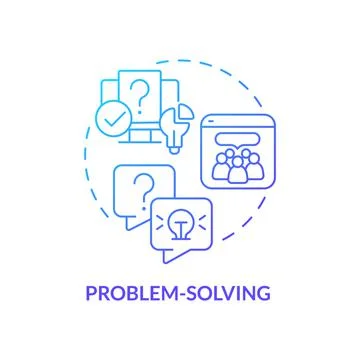 Problem solving blue gradient concept icon Illustrazione stock