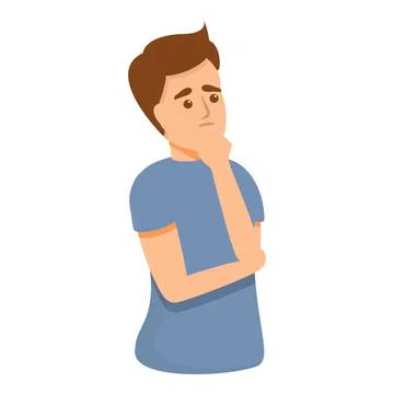 Problem solving boy icon, cartoon style 스톡 일러스트