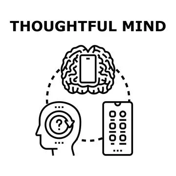 Problem solving brain researching information with mobile technology Stock Illustration
