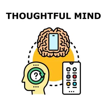 Problem solving brain researching information with mobile technology Stockillustratie