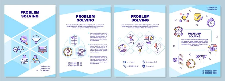 Problem solving brochure template Illustrazione stock
