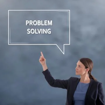 PROBLEM SOLVING Business Concept. Business Woman Graphic Concept Stock Photos