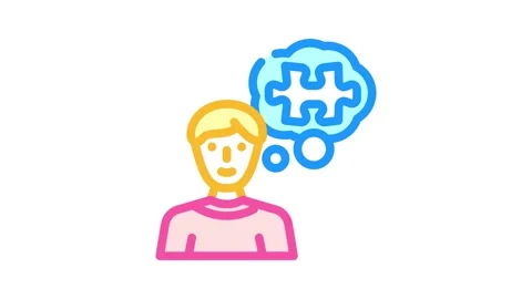 Problem solving business process color icon animation Stock Footage 327262674