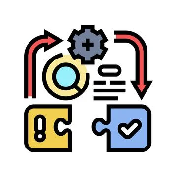 Problem solving business process color icon vector illustration Stock Illustration
