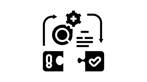 Problem solving business process glyph icon animation Stock Footage 326147684