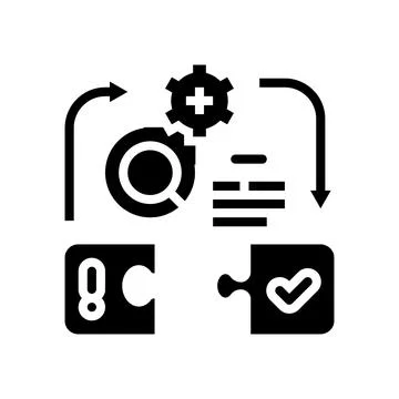 Problem solving business process glyph icon vector illustration Stock Illustration