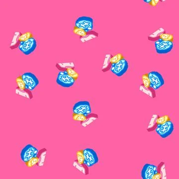 Problem solving business process isometric icon seamless pattern 스톡 일러스트