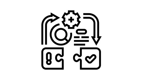 Problem solving business process line icon animation Stock Footage 326127588