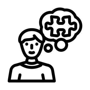 Problem solving business process line icon vector illustration Illustrazione stock