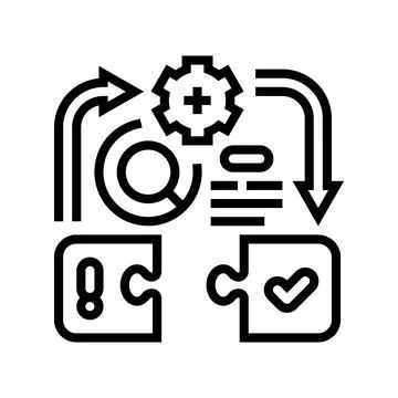 Problem solving business process line icon vector illustration Stock Illustration
