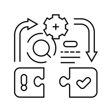 Problem solving business process line icon vector illustration Stock Illustration