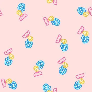 Problem solving business process vector seamless pattern Stock Illustration